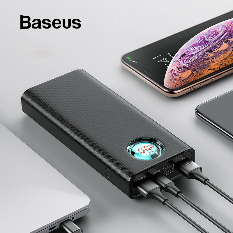 Baseus 10000mAh Power Bank For Xiaomi Samsung iPhone Huawei