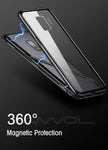 Eqvvol Magnetic Adsorption Metal Case For Samsung Galaxy S9 S8 Plus S7 Edge Tempered Glass Back Magnet Cover For Note 8 9 Cases