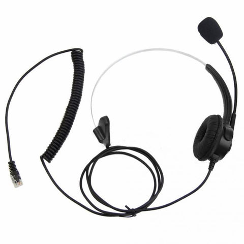 Telephone Headset Call Center Operator Monaural Headphone Customer Service Landline Voice Call Chat Headset Earphone hot~