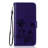 Rose Flower Leather Case For Samsung Galaxy S8 S9 Plus S7 S6 Edge S5 S3 S4 J3 J5 J7 A3 A5 J1 2016 2017 J2 Grand Prime Flip Cover