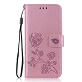 Rose Flower Leather Case For Samsung Galaxy S8 S9 Plus S7 S6 Edge S5 S3 S4 J3 J5 J7 A3 A5 J1 2016 2017 J2 Grand Prime Flip Cover