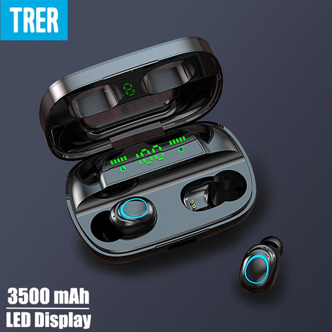 TRER In-Ear Earbud Headphones TWS 5.0 Bluetooth Earphone LED Digital Display Fone Dynamic Bass Sound ecouteur auriculares cuffie