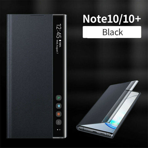 Smart View Leather Flip Case Cover For Samsung S8 S9 S10 Plus S10E S10 Note 10 Plus Note 9 8 Clear View Window Stand Case