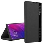Smart View Leather Flip Case Cover For Samsung S8 S9 S10 Plus S10E S10 Note 10 Plus Note 9 8 Clear View Window Stand Case