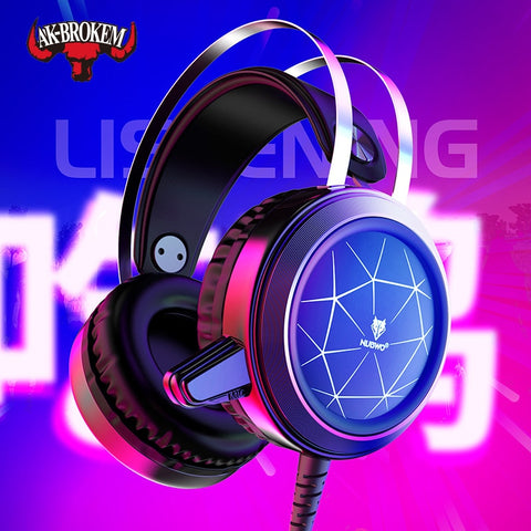 N1 3.5mm USB Stereo wired gaming headphones game headset over ear RGB with mic Voice control for laptop computer gamer PUBG