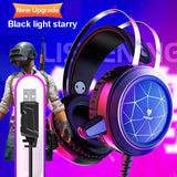 N1 3.5mm USB Stereo wired gaming headphones game headset over ear RGB with mic Voice control for laptop computer gamer PUBG