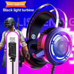 N1 3.5mm USB Stereo wired gaming headphones game headset over ear RGB with mic Voice control for laptop computer gamer PUBG