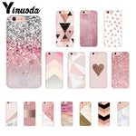 Yinuoda Gold Pink Glitter Marble Phone Cover For iphone 11 Pro Max X XS MAX  6 6s 7 8plus 5 5S SE XR