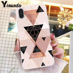 Yinuoda Gold Pink Glitter Marble Phone Cover For iphone 11 Pro Max X XS MAX  6 6s 7 8plus 5 5S SE XR