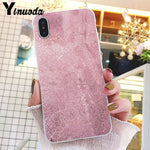 Yinuoda Gold Pink Glitter Marble Phone Cover For iphone 11 Pro Max X XS MAX  6 6s 7 8plus 5 5S SE XR