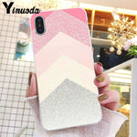 Yinuoda Gold Pink Glitter Marble Phone Cover For iphone 11 Pro Max X XS MAX  6 6s 7 8plus 5 5S SE XR