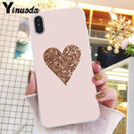 Yinuoda Gold Pink Glitter Marble Phone Cover For iphone 11 Pro Max X XS MAX  6 6s 7 8plus 5 5S SE XR