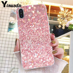 Yinuoda Gold Pink Glitter Marble Phone Cover For iphone 11 Pro Max X XS MAX  6 6s 7 8plus 5 5S SE XR