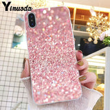Yinuoda Gold Pink Glitter Marble Phone Cover For iphone 11 Pro Max X XS MAX  6 6s 7 8plus 5 5S SE XR