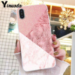 Yinuoda Gold Pink Glitter Marble Phone Cover For iphone 11 Pro Max X XS MAX  6 6s 7 8plus 5 5S SE XR