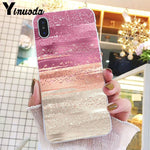 Yinuoda Gold Pink Glitter Marble Phone Cover For iphone 11 Pro Max X XS MAX  6 6s 7 8plus 5 5S SE XR
