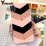 Yinuoda Gold Pink Glitter Marble Phone Cover For iphone 11 Pro Max X XS MAX  6 6s 7 8plus 5 5S SE XR