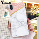 Yinuoda Gold Pink Glitter Marble Phone Cover For iphone 11 Pro Max X XS MAX  6 6s 7 8plus 5 5S SE XR