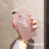 Liquid Heart Glitter Smile Face Clouds Phone Case For iPhone 6 6s 7 8 Plus X XS 11 Pro Max Ice Cream Soft TPU Dynamic Bead Cover