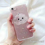 Liquid Heart Glitter Smile Face Clouds Phone Case For iPhone 6 6s 7 8 Plus X XS 11 Pro Max Ice Cream Soft TPU Dynamic Bead Cover