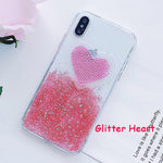 Liquid Heart Glitter Smile Face Clouds Phone Case For iPhone 6 6s 7 8 Plus X XS 11 Pro Max Ice Cream Soft TPU Dynamic Bead Cover