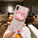 Liquid Heart Glitter Smile Face Clouds Phone Case For iPhone 6 6s 7 8 Plus X XS 11 Pro Max Ice Cream Soft TPU Dynamic Bead Cover