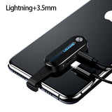 USAMS Dual for Lightning Adapter 2 in 1 Audio Charging for iPhone X XS 7 8 Adapter  for Lightning +3.5mm 2A Charging OTG Adapter
