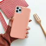 N1986N Candy Color Case For iPhone 11 Pro X XR XS Max 6 6s 7 8 Plus Fashion Simple Solid Color Soft Silicone For iPhone 11 Case