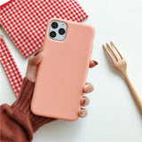 N1986N Candy Color Case For iPhone 11 Pro X XR XS Max 6 6s 7 8 Plus Fashion Simple Solid Color Soft Silicone For iPhone 11 Case