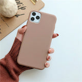 N1986N Candy Color Case For iPhone 11 Pro X XR XS Max 6 6s 7 8 Plus Fashion Simple Solid Color Soft Silicone For iPhone 11 Case