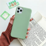 N1986N Candy Color Case For iPhone 11 Pro X XR XS Max 6 6s 7 8 Plus Fashion Simple Solid Color Soft Silicone For iPhone 11 Case