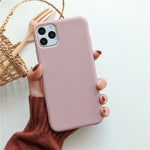 N1986N Candy Color Case For iPhone 11 Pro X XR XS Max 6 6s 7 8 Plus Fashion Simple Solid Color Soft Silicone For iPhone 11 Case