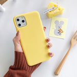 N1986N Candy Color Case For iPhone 11 Pro X XR XS Max 6 6s 7 8 Plus Fashion Simple Solid Color Soft Silicone For iPhone 11 Case