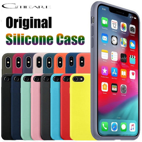Original official case for iphone 11 Pro X Max Xs XR cover for apple iPhone 7 8 Plus 6 s Liquid silicone case no logo retail box