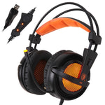 SADES A6 USB 7.1 Stereo wired gaming headphones game headset over ear with mic Voice control for laptop computer gamer