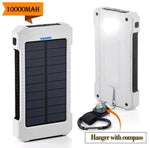 Para xiaomi iphone 6 7 8 20000mah portátil banco de energia solar 20000mah bateria externa dupla portas powerbank carregador móvel