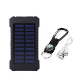 Para xiaomi iphone 6 7 8 20000mah portátil banco de energia solar 20000mah bateria externa dupla portas powerbank carregador móvel