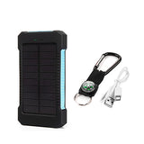 Para xiaomi iphone 6 7 8 20000mah portátil banco de energia solar 20000mah bateria externa dupla portas powerbank carregador móvel