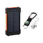 Para xiaomi iphone 6 7 8 20000mah portátil banco de energia solar 20000mah bateria externa dupla portas powerbank carregador móvel