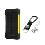 Para xiaomi iphone 6 7 8 20000mah portátil banco de energia solar 20000mah bateria externa dupla portas powerbank carregador móvel