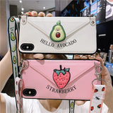 Fashion Lanyard Crossbody Wallet Phone case For iPhone 11 XS MAX XR X 7 8 6 6S Plus Leather Card Slot With Shoulder Strap Cover