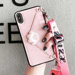 Fashion Lanyard Crossbody Wallet Phone case For iPhone 11 XS MAX XR X 7 8 6 6S Plus Leather Card Slot With Shoulder Strap Cover