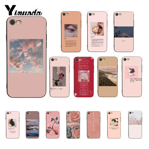 Yinuoda Pink Aesthetics songs lyrics Aesthetic Soft Silicone Phone Case Cover for iPhone 8 7 6 6S 6Plus X XS MAX 5 5S SE XR 10