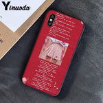 Yinuoda Pink Aesthetics songs lyrics Aesthetic Soft Silicone Phone Case Cover for iPhone 8 7 6 6S 6Plus X XS MAX 5 5S SE XR 10