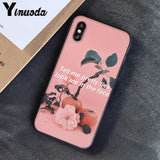 Yinuoda Pink Aesthetics songs lyrics Aesthetic Soft Silicone Phone Case Cover for iPhone 8 7 6 6S 6Plus X XS MAX 5 5S SE XR 10