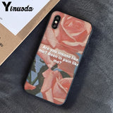 Yinuoda Pink Aesthetics songs lyrics Aesthetic Soft Silicone Phone Case Cover for iPhone 8 7 6 6S 6Plus X XS MAX 5 5S SE XR 10