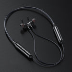 Swalle Bluetooth 5.0 Wireless Sports earphone Stereo Subwoofer Hanging Neck Hanging Metal Magnetic Bluetooth Headphone