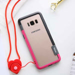 For Sansung Galaxy S10 S9 S8 Plus S10e Case Wolnutt Contrast Color Soft TPU Plastic Bicolor Dots Frame Case With Lanyard Bumper