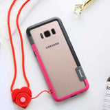 For Sansung Galaxy S10 S9 S8 Plus S10e Case Wolnutt Contrast Color Soft TPU Plastic Bicolor Dots Frame Case With Lanyard Bumper