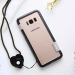 For Sansung Galaxy S10 S9 S8 Plus S10e Case Wolnutt Contrast Color Soft TPU Plastic Bicolor Dots Frame Case With Lanyard Bumper